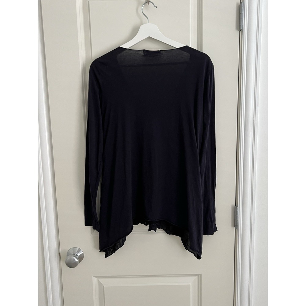 Johnny Was 4 Love And Liberty Black Top Womens M Embroidered Asymmetrical - Picture 4 of 8